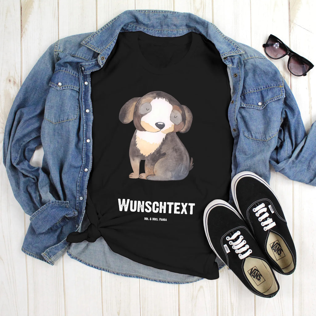 Rozmiar L Personalizowana koszulka pies relaks T-Shirt mit Aufruck, Bedrucken, T-Shirt mit Namen, Wunschtext, T-Shirt Personalisiert, Hundemotiv, Hund, Haustier, Tierliebhaber, Sprüche, Hunderasse, Hundebesitzer, Liebe, Hundeliebe, Schwarzer Hund, Hundeglück
