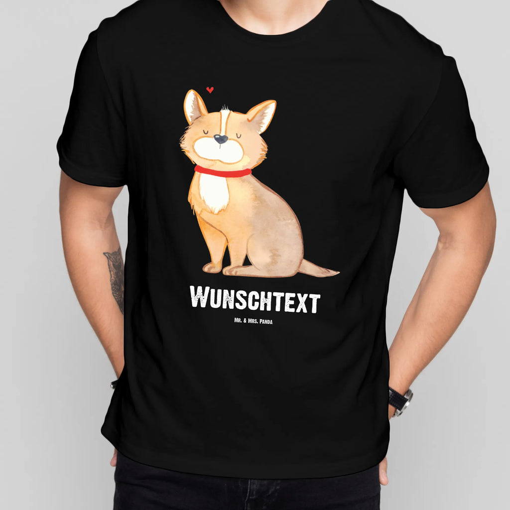 Rozmiar L Personalizowana koszulka Pies szczęście T-Shirt mit Aufruck, T-Shirt mit Namen, Wunschtext, Bedrucken, T-Shirt Personalisiert, Hundemotiv, Hund, Haustier, Tierliebhaber, Sprüche, Hunderasse, Hundebesitzer, Hundeliebe, Spruch, Hundemama, Corgie, Liebe