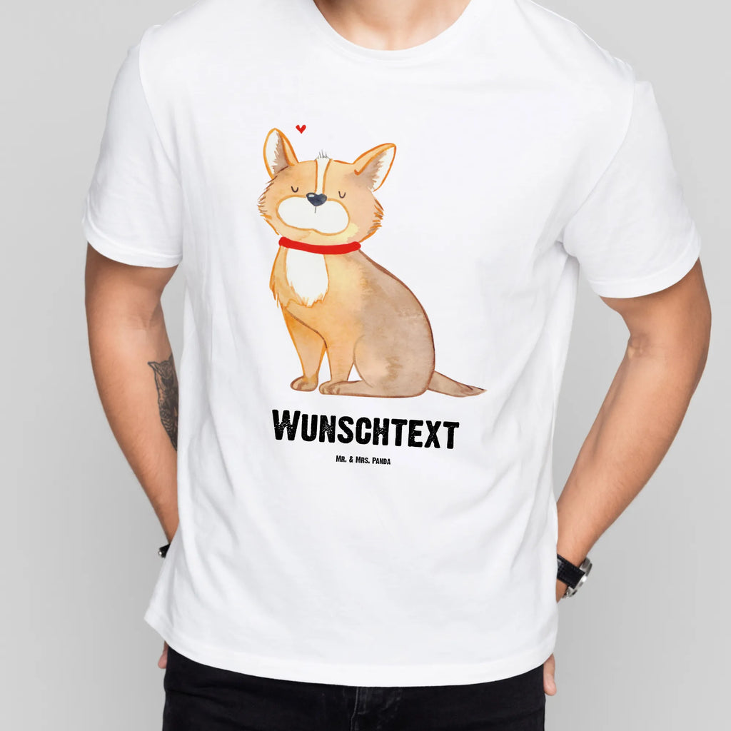 Rozmiar L Personalizowana koszulka Pies szczęście T-Shirt mit Aufruck, T-Shirt mit Namen, Wunschtext, Bedrucken, T-Shirt Personalisiert, Hundemotiv, Hund, Haustier, Tierliebhaber, Sprüche, Hunderasse, Hundebesitzer, Hundeliebe, Spruch, Hundemama, Corgie, Liebe