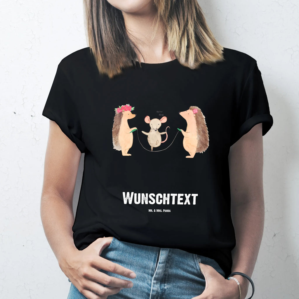 Rozmiar L Personalizowana koszulka jeż Skakanie na skakance T-Shirt Personalisiert, T-Shirt mit Namen, Bedrucken, T-Shirt mit Aufruck, Wunschtext, Lustige Sprüche, Gute Laune, Tiere, Tiermotive, Kinder, Seilspringen, Kindergarten, Maus, Seilhüpfen, Igel