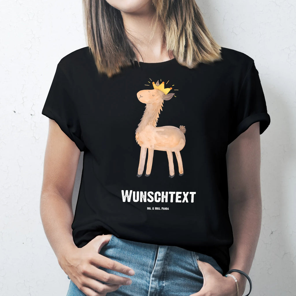 Personalisiertes T-Shirt Lama König T-Shirt mit Aufruck, T-Shirt mit Namen, Bedrucken, T-Shirt Personalisiert, Wunschtext, Alpaka, Lama, König, Freundin, Vorgesetzter, Abitur, Chef, Büro Kollege, Königin, Kollegin, Abi, Lamas, Mama, Papa