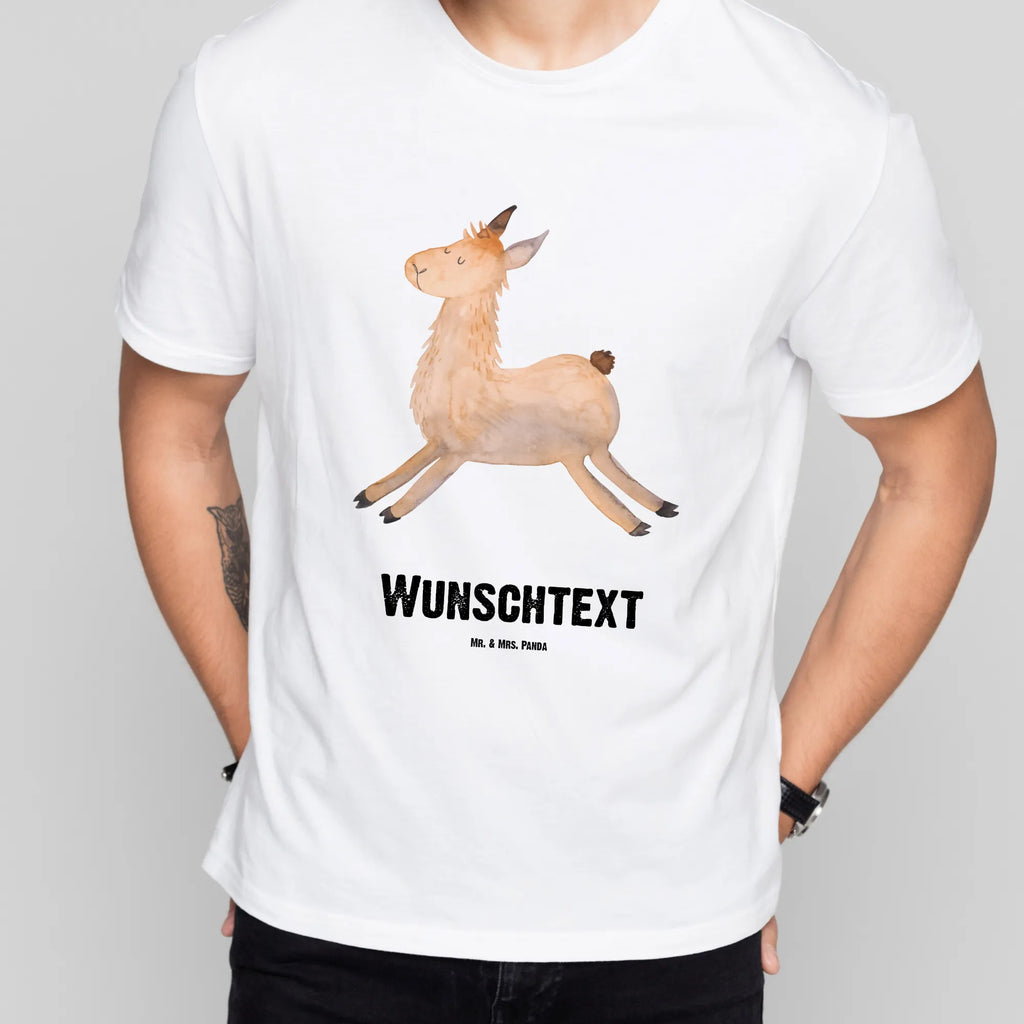 Personalisiertes T-Shirt Lama springend T-Shirt mit Namen, Wunschtext, T-Shirt mit Aufruck, T-Shirt Personalisiert, Bedrucken, Alpaka, Lama, Happy Day, Freundin, Liebeskummer, Abitur, Neustart, Guten Morgen, Fröhlich, Prüfung, Lamas, Start, Lieblingstag, Glück