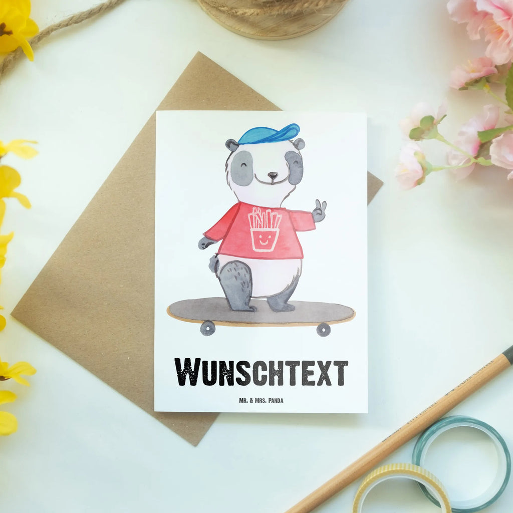Spersonalizowana kartka z życzeniami Panda Jazda na longboardzie Prezent, Sport, Dyscyplina sportowa, Hobby, Darować, Dziękuję, Dzięki, Wyróżnienie, Wygrana, Sportowiec
