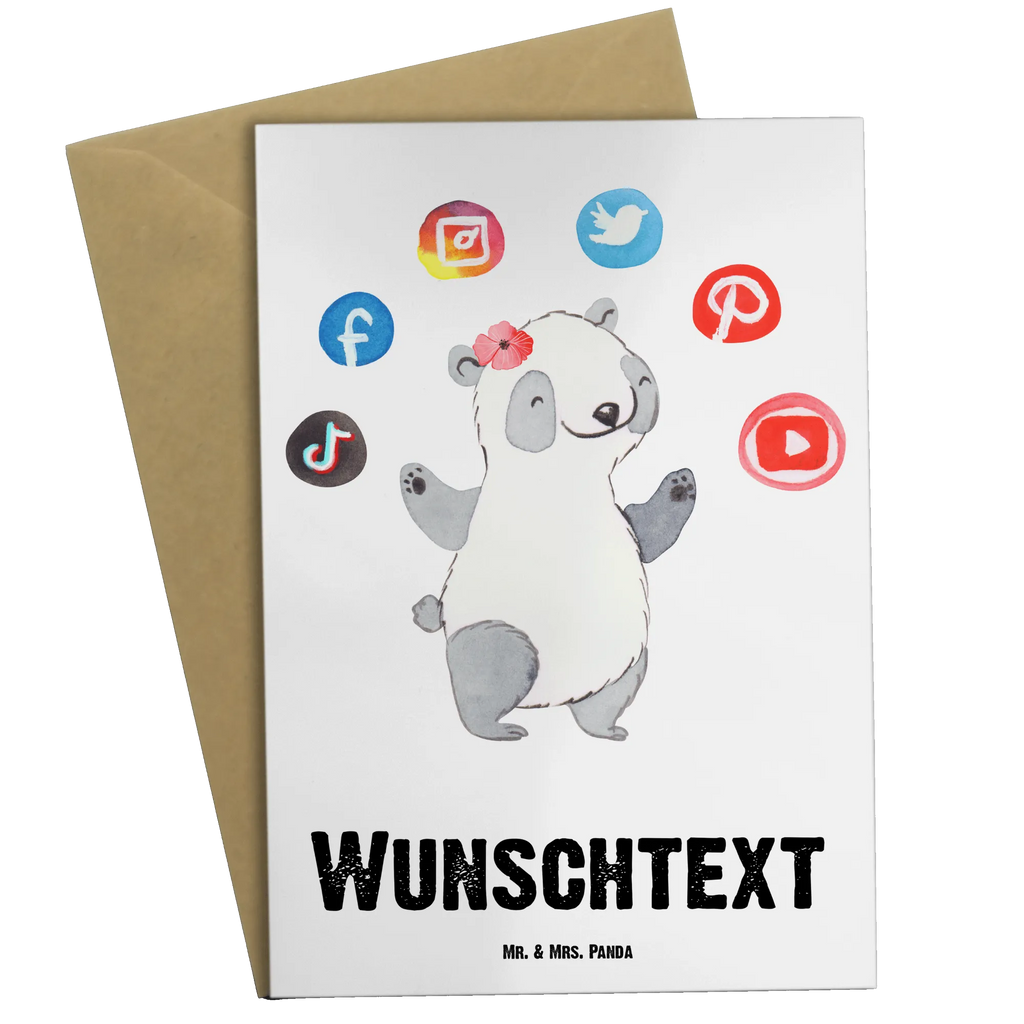 Spersonalizowana kartka z życzeniami menadżerka mediów społecznościowych Serce Zawód, Wykształcenie, Jubileusz, Pożegnanie, Emerytura, Kolega, Koleżanka, Prezent, Dawać, Pracownik, Współpracownik, Firma, Dziękuję, Dziękuję bardzo