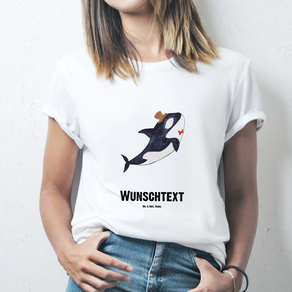 Personalised T-Shirt orca cylinder T-Shirt mit Aufruck, Wunschtext, Bedrucken, T-Shirt mit Namen, T-Shirt Personalisiert, Meer, Urlaub, Meerestiere, Konfetti, Orca, Glitzer, Geburtstag, Fest, Glitter, Glückwunsch, Fete, Narwal, Feier