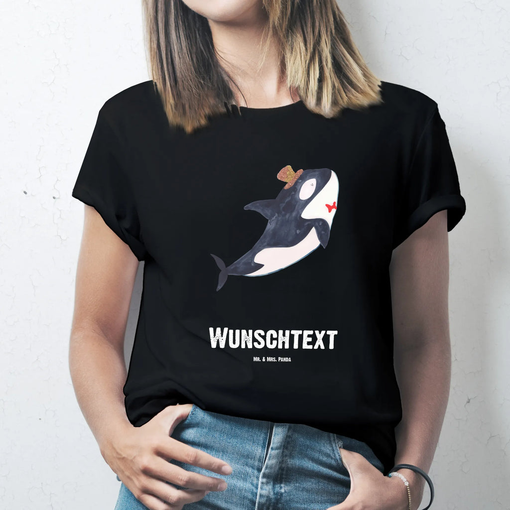 Personalised T-Shirt orca cylinder T-Shirt mit Aufruck, Wunschtext, Bedrucken, T-Shirt mit Namen, T-Shirt Personalisiert, Meer, Urlaub, Meerestiere, Konfetti, Orca, Glitzer, Geburtstag, Fest, Glitter, Glückwunsch, Fete, Narwal, Feier