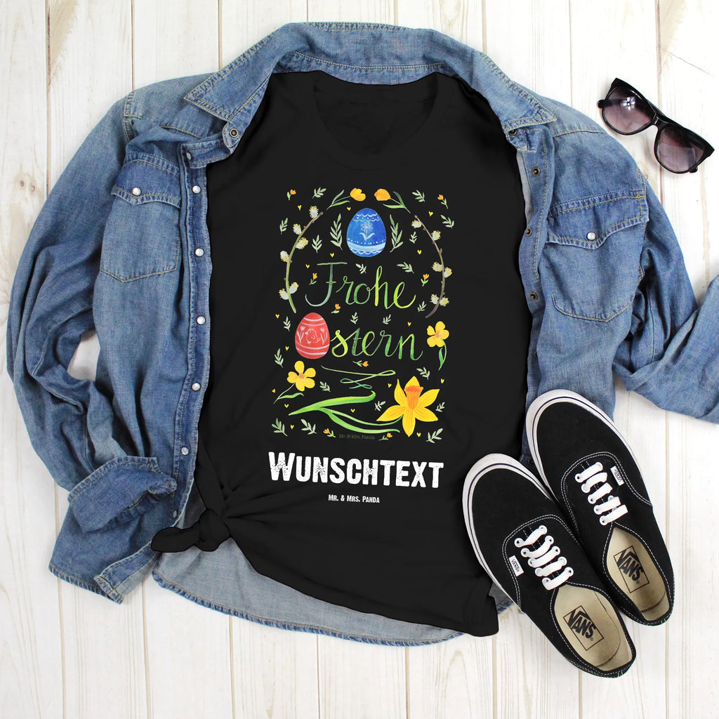Personalisiertes T-Shirt Frohe Ostern T-Shirt mit Namen, T-Shirt Personalisiert, Wunschtext, T-Shirt mit Aufruck, Bedrucken, Ostergeschenke Kinder, Osternest, Ostergeschenke, Geschenke zu Ostern, Osterdeko, Ostern Geschenk, Ostern Kinder, Ostern, Osterhase, Osterei, Frohe Ostern, Weidenkätzchen. Lettering, Osterblume, Bemalte Ostereier, Ostergrüße