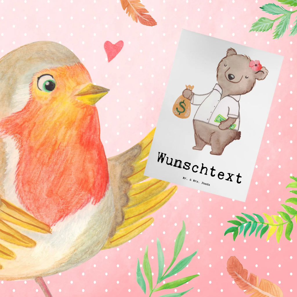 Personalised greetings card female banker heart gift, gift idea, best, farewell gift, passing exam, anniversary, retirement, promotion, job start, sayings, funny, profession