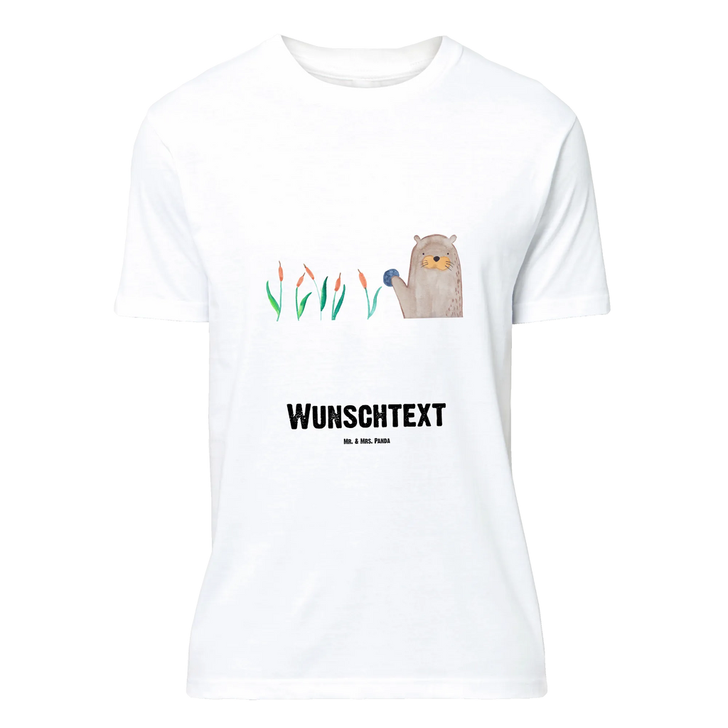 Personalisiertes T-Shirt Otter mit Stein T-Shirt mit Namen, T-Shirt mit Aufruck, T-Shirt Personalisiert, Bedrucken, Wunschtext, Fischotter, Seeotter, Otter, Otter Seeotter See Otter