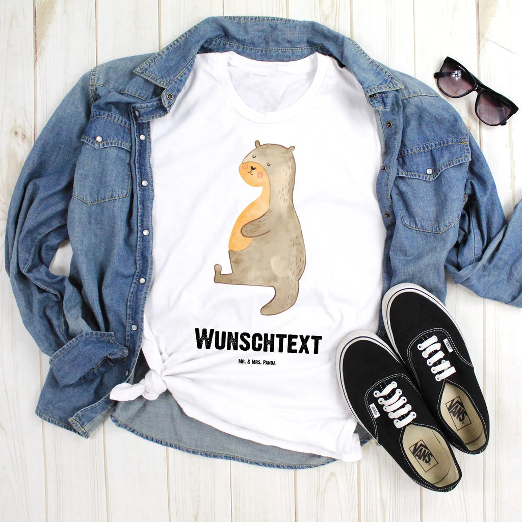 Personalised T-Shirt otter Belly T-Shirt mit Aufruck, Bedrucken, T-Shirt Personalisiert, Wunschtext, T-Shirt mit Namen, Fischotter, Seeotter, Otter, Otter Seeotter See Otter