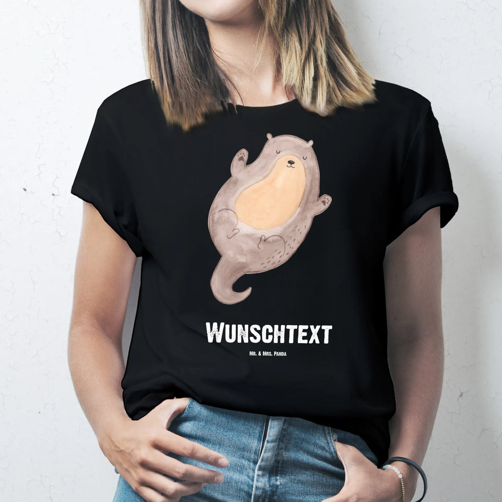 Rozmiar L Personalizowana koszulka wydra Przytulić Bedrucken, T-Shirt mit Namen, T-Shirt Personalisiert, T-Shirt mit Aufruck, Wunschtext, Otter, Seeotter, Fischotter, Otter Seeotter See Otter