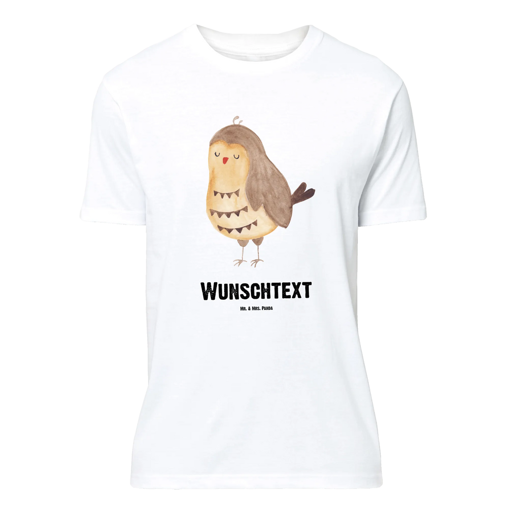 Rozmiar L Personalizowana koszulka sowa zadowolona Wunschtext, T-Shirt mit Aufruck, T-Shirt mit Namen, T-Shirt Personalisiert, Bedrucken, Eule, Romantisch, Geschenk Hochzeitstag, Wortspiel Lustig, Owl, Eule Spruch, Spruch schön, Eule Deko, Liebe Spruch