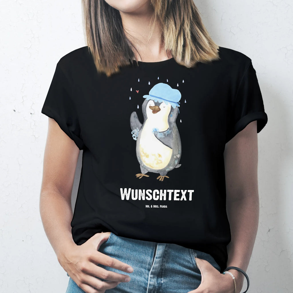 Personalisiertes T-Shirt Pinguin duscht T-Shirt Personalisiert, T-Shirt mit Namen, Bedrucken, Wunschtext, T-Shirt mit Aufruck, Pinguin, Duschen, Pinguine, Neustart, glücklich sein, Motivation, Lebensmotto, Dusche, Neuanfang