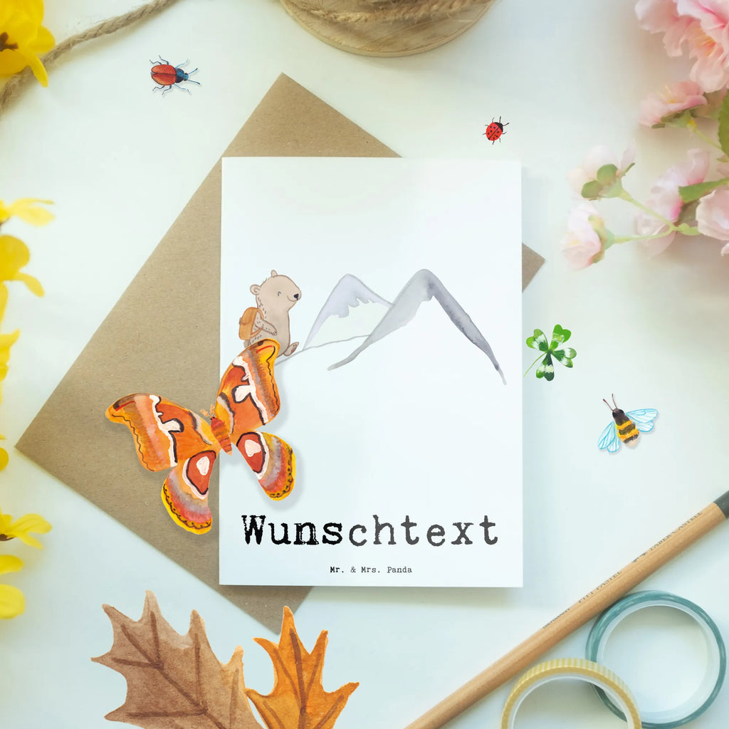 Personalisierte Grußkarte Bär Bergsteigen Grußkarten personalisiert, Personalisierte Grußkarte, Grußkarte selber drucken, Grußkarte als Geldgeschenk, Personalisierte Glückwunschkarte, Personalisierte Geburtstagskarte, Personalisierte Einladungskarte, Grußkarte mit Namen, Personalisiertere Klappkarte, Grußkarte mit persönlichen Nachrichten, Personalisierte Hochzeitskarte, Grußkarte selbst gestalten, Personalisierte Karte, Geschenk, Sport, Sportart, Hobby, Schenken, Danke, Dankeschön, Auszeichnung, Gewinn, Sportler, Alpinismus, Bergsteigen, Bergsport, wandern, Trekking, Alpinwandern