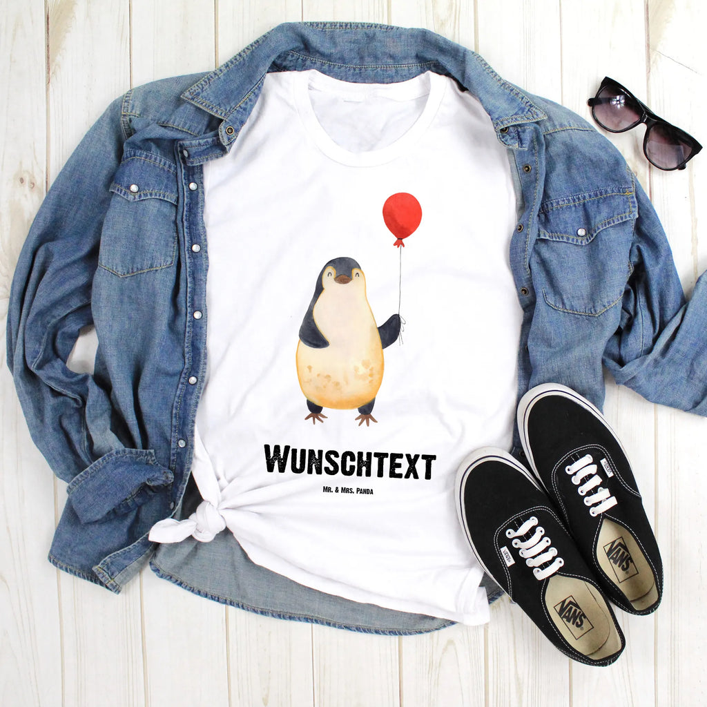 Rozmiar L Personalizowana koszulka pingwin balon Wunschtext, Bedrucken, T-Shirt mit Aufruck, T-Shirt mit Namen, T-Shirt Personalisiert, Pinguin, Liebe, Neustart, Pinguine, Luftballon, Geschenkidee, Tagträume, Lebenslust, Geschenk Freundin, Neues Leben, Glück, Motivation, Beste Freundin