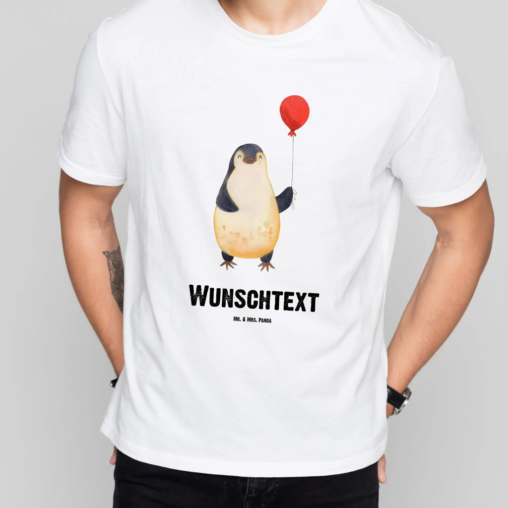Rozmiar L Personalizowana koszulka pingwin balon Wunschtext, Bedrucken, T-Shirt mit Aufruck, T-Shirt mit Namen, T-Shirt Personalisiert, Pinguin, Liebe, Neustart, Pinguine, Luftballon, Geschenkidee, Tagträume, Lebenslust, Geschenk Freundin, Neues Leben, Glück, Motivation, Beste Freundin