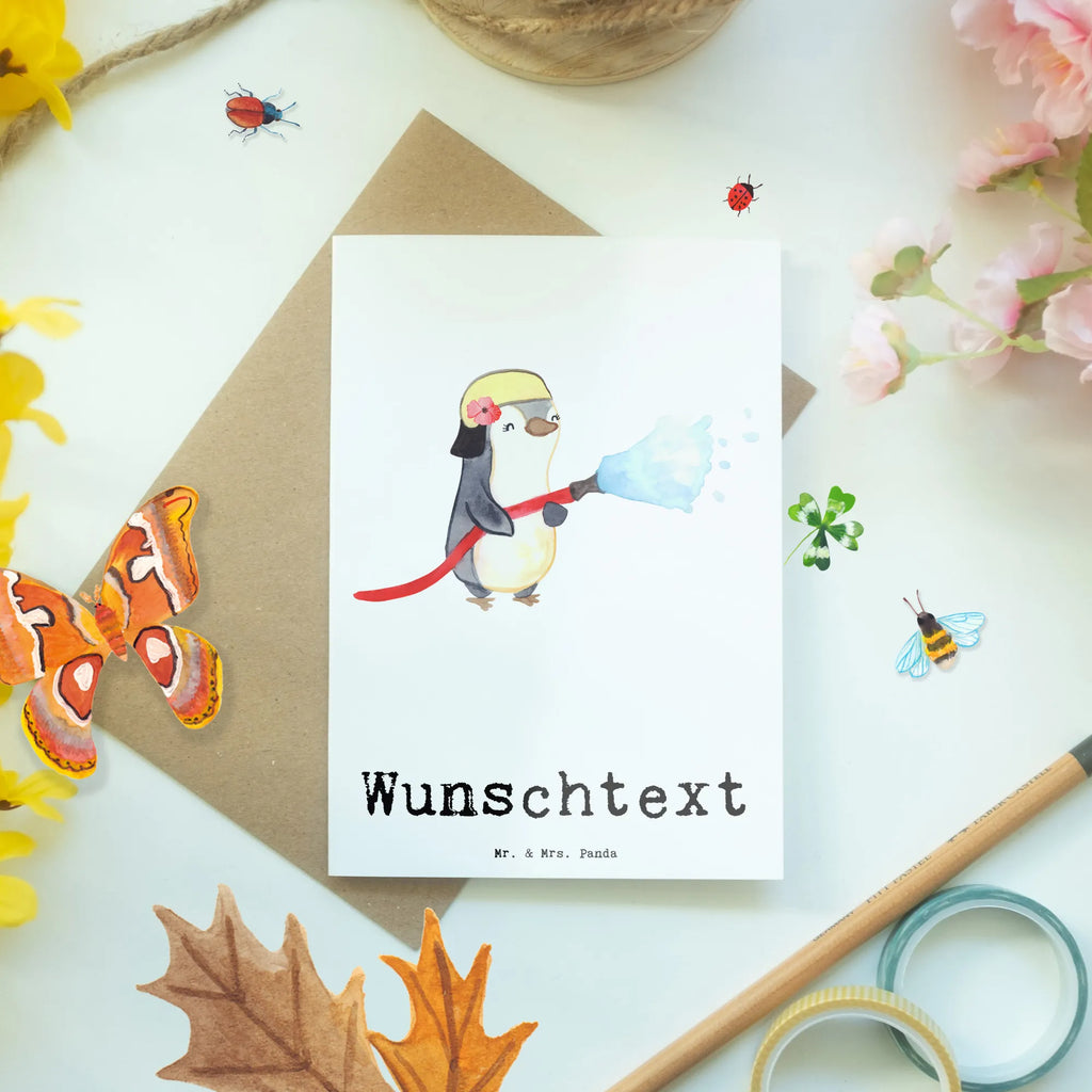 Personalised greetings card Firewoman Heart gift, gift idea, best, farewell gift, passing exam, anniversary, retirement, promotion, job start, sayings, funny, profession