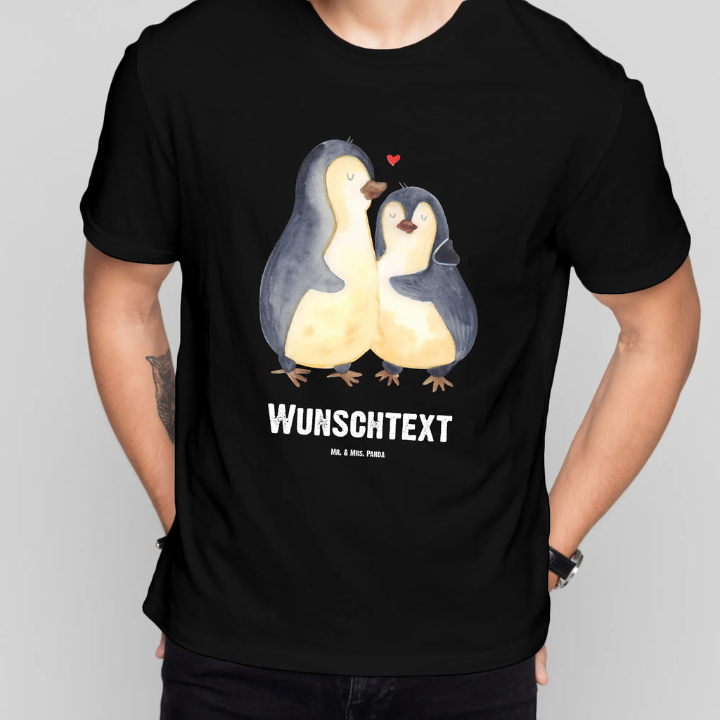 Personalisiertes T-Shirt Pinguin umarmend T-Shirt mit Aufruck, T-Shirt mit Namen, T-Shirt Personalisiert, Wunschtext, Bedrucken, Pinguin, Liebe, Liebesgeschenk, Hochzeitstag, Verlobung, Liebespaar, Hochzeitsgeschenk, Hochzeit, Liebesbeweis, Jahrestag