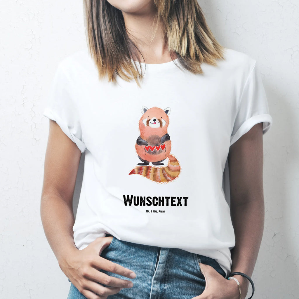 Personalised T-Shirt red panda T-Shirt mit Namen, Bedrucken, T-Shirt mit Aufruck, T-Shirt Personalisiert, Wunschtext, Lustige Sprüche, Gute Laune, Tiere, Tiermotive, Herz, Lieblingsmensch, Liebling, Rot, Liebe, Panda