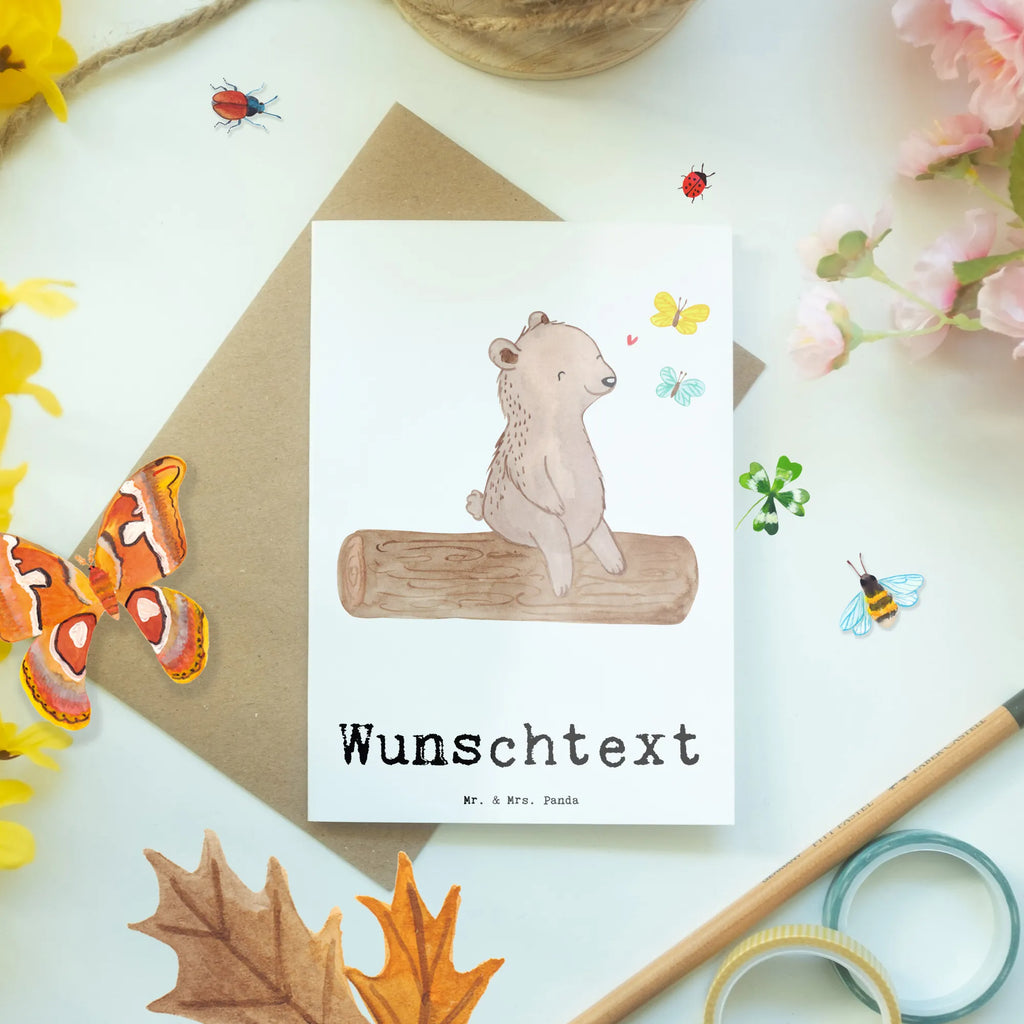 Personalised greetings card bear nature lover Gift, sport, hobby, giving, thank you, award, profit, athlete, Nature Lover, Outdoor, Hiking