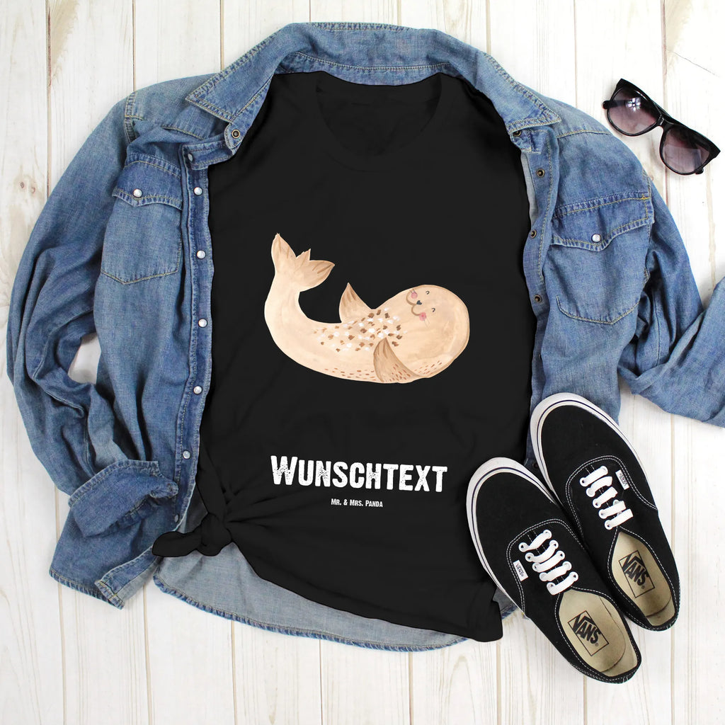 Personalised T-Shirt seal Lay Bedrucken, T-Shirt mit Namen, T-Shirt Personalisiert, Wunschtext, T-Shirt mit Aufruck, Lustige Sprüche, Gute Laune, Tiere, Tiermotive, Nordsee, Meerestier, Freude, Seehund, Lachen, Robben, Strand, Robbe, Ostsee