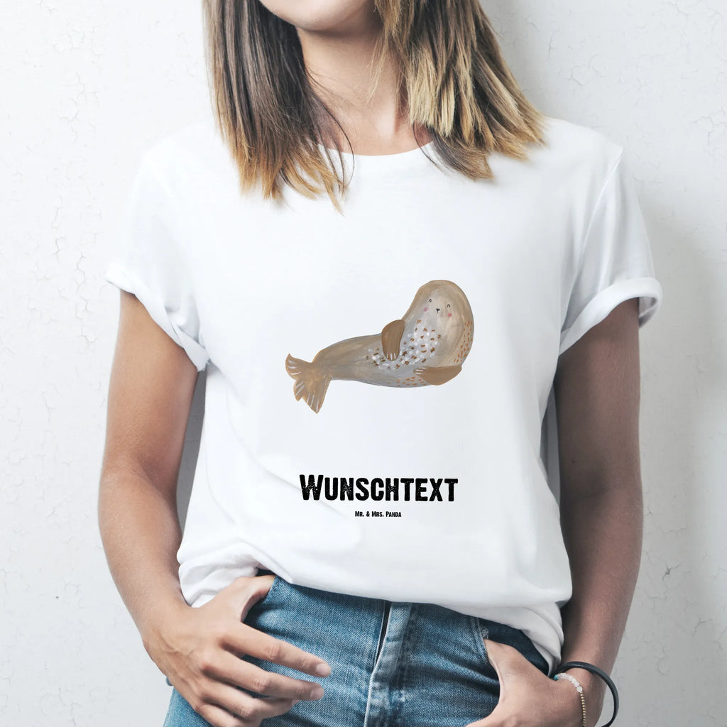 Personalised T-Shirt seal Laugh T-Shirt mit Namen, Bedrucken, Wunschtext, T-Shirt Personalisiert, T-Shirt mit Aufruck, Lustige Sprüche, Gute Laune, Tiere, Tiermotive, Strand, Meerestier, Robben, Ostsee, Robbe, Seehund, Nordsee