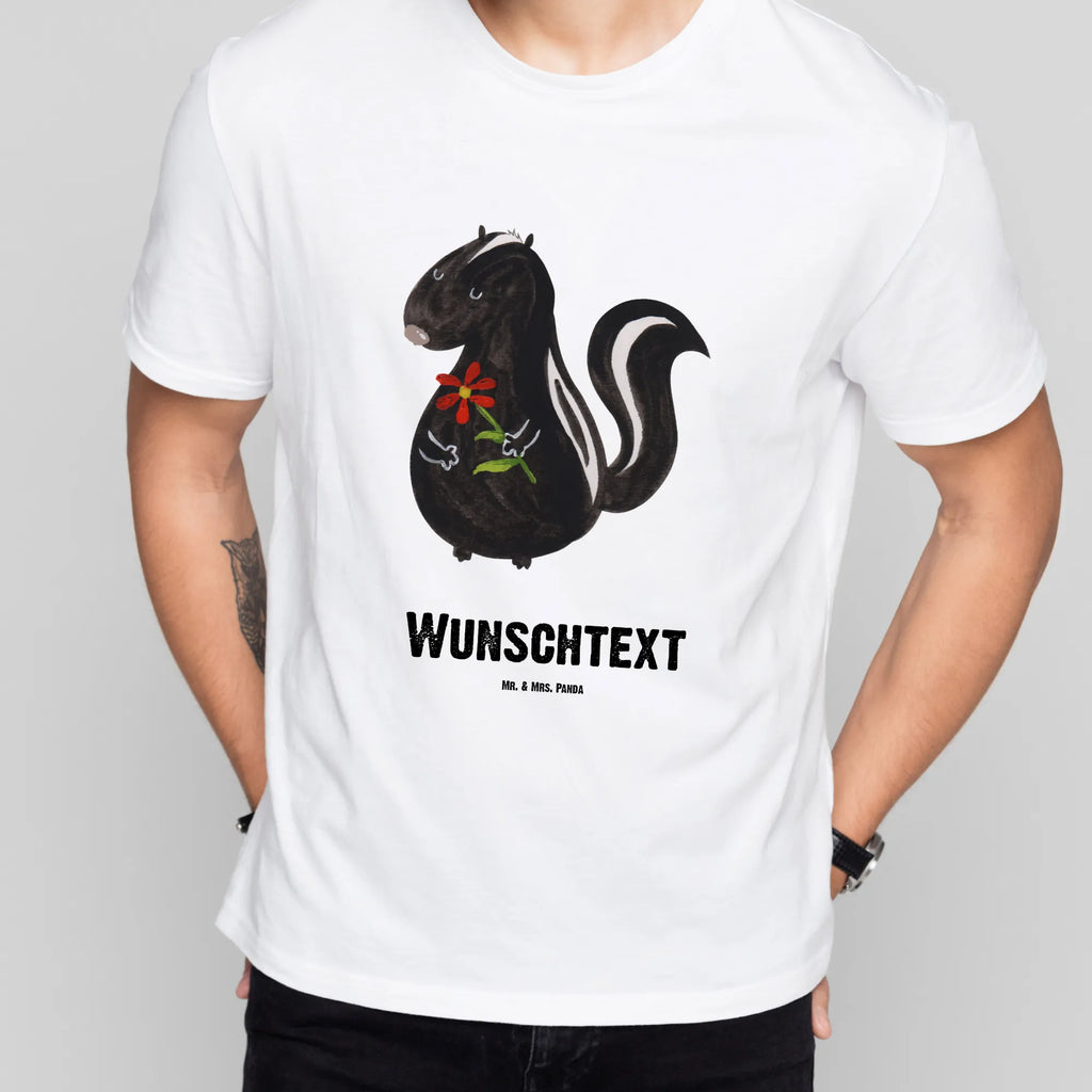 Personalised T-Shirt skunk flower T-Shirt mit Aufruck, Bedrucken, Wunschtext, T-Shirt mit Namen, T-Shirt Personalisiert, Stinktier, Skunk, Verträumt, Stinki, Tagträumer, Wildtier, Raubtier, Dreams, Träume, Stinker