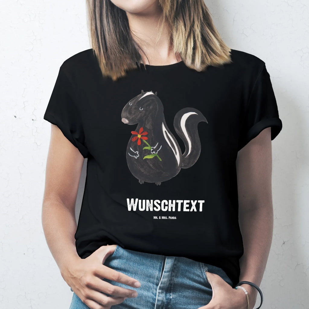 Personalised T-Shirt skunk flower T-Shirt mit Aufruck, Bedrucken, Wunschtext, T-Shirt mit Namen, T-Shirt Personalisiert, Stinktier, Skunk, Verträumt, Stinki, Tagträumer, Wildtier, Raubtier, Dreams, Träume, Stinker