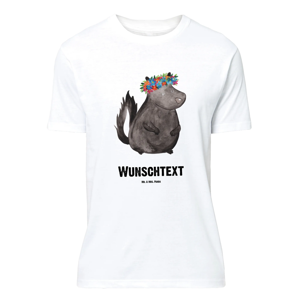 Personalisiertes T-Shirt Stinktier Blumenmaedchen Wunschtext, T-Shirt mit Namen, Bedrucken, T-Shirt Personalisiert, T-Shirt mit Aufruck, Stinktier, Skunk, Namaste, Wildtier, Raubtier, Yoga, Stinki, Stinker