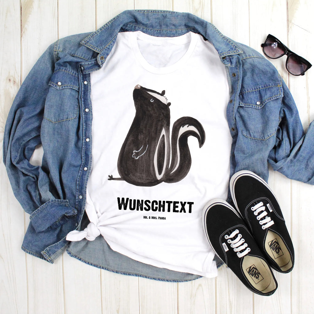Personalised T-Shirt skunk Sit T-Shirt mit Namen, Wunschtext, Bedrucken, T-Shirt mit Aufruck, T-Shirt Personalisiert, Stinktier, Skunk, Wildtier, Büro, Besserwisser, Raubtier, Spruch, Stinker, Recht, Stinki
