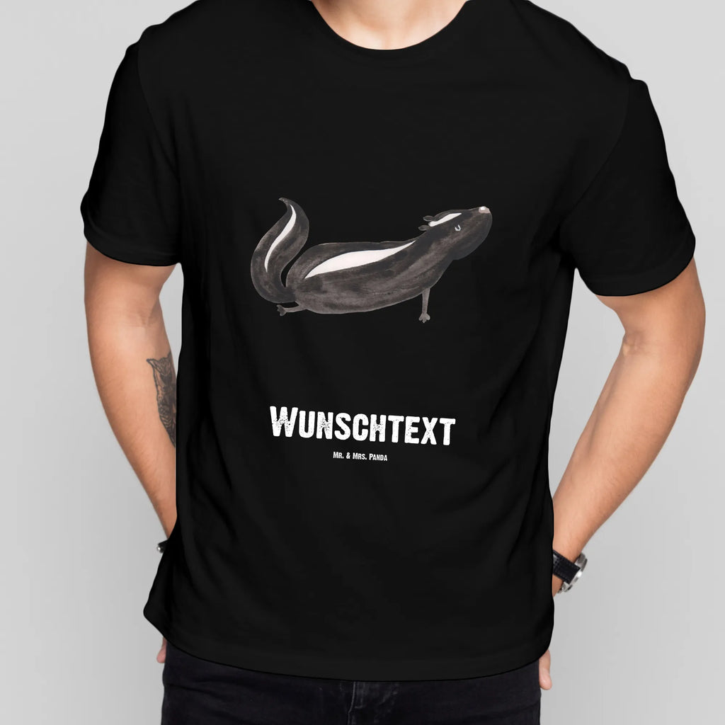 Personalisiertes T-Shirt Stinktier Yoga T-Shirt mit Namen, Bedrucken, T-Shirt mit Aufruck, Wunschtext, T-Shirt Personalisiert, Stinktier, Skunk, Stinker, Liebe, Namaste, Yoga, Stinki, Raubtier, Wildtier, Lebe, Lache