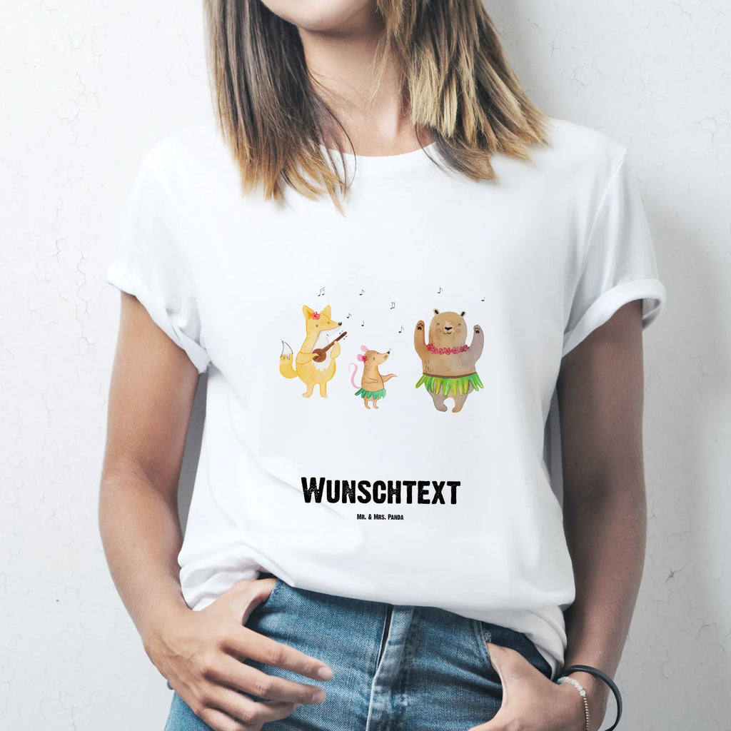 Personalised T-Shirt forest animals Aloha T-Shirt mit Namen, Bedrucken, Wunschtext, T-Shirt Personalisiert, T-Shirt mit Aufruck, Tiermotive, Tiere, Gute Laune, Lustige Sprüche, Waldtiere, Lachen, Hase, Tanzen, Wald, Aloha, Bär, Musik, Igel, Leben