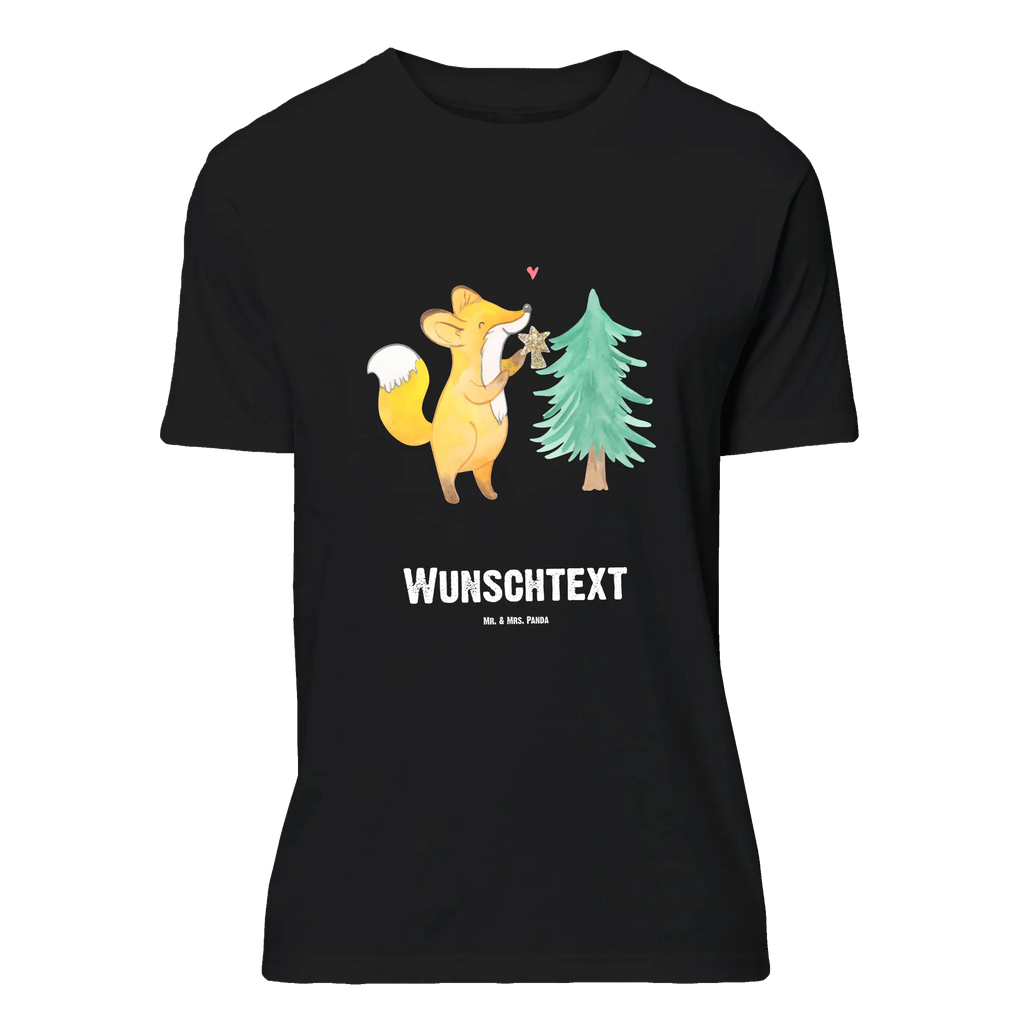 Personalisiertes T-Shirt Fuchs  Weihnachtsbaum Wunschtext, T-Shirt Personalisiert, Bedrucken, T-Shirt mit Aufruck, T-Shirt mit Namen, Winter, Weihnachtsdeko, Weihnachten, Nikolaus, Advent, Heiligabend, Wintermotiv, Weihnachtsmann, Weihnachtstage, Schlittschuh, Weihnachtsdekoration, Weihnachtszeit, Fuchs