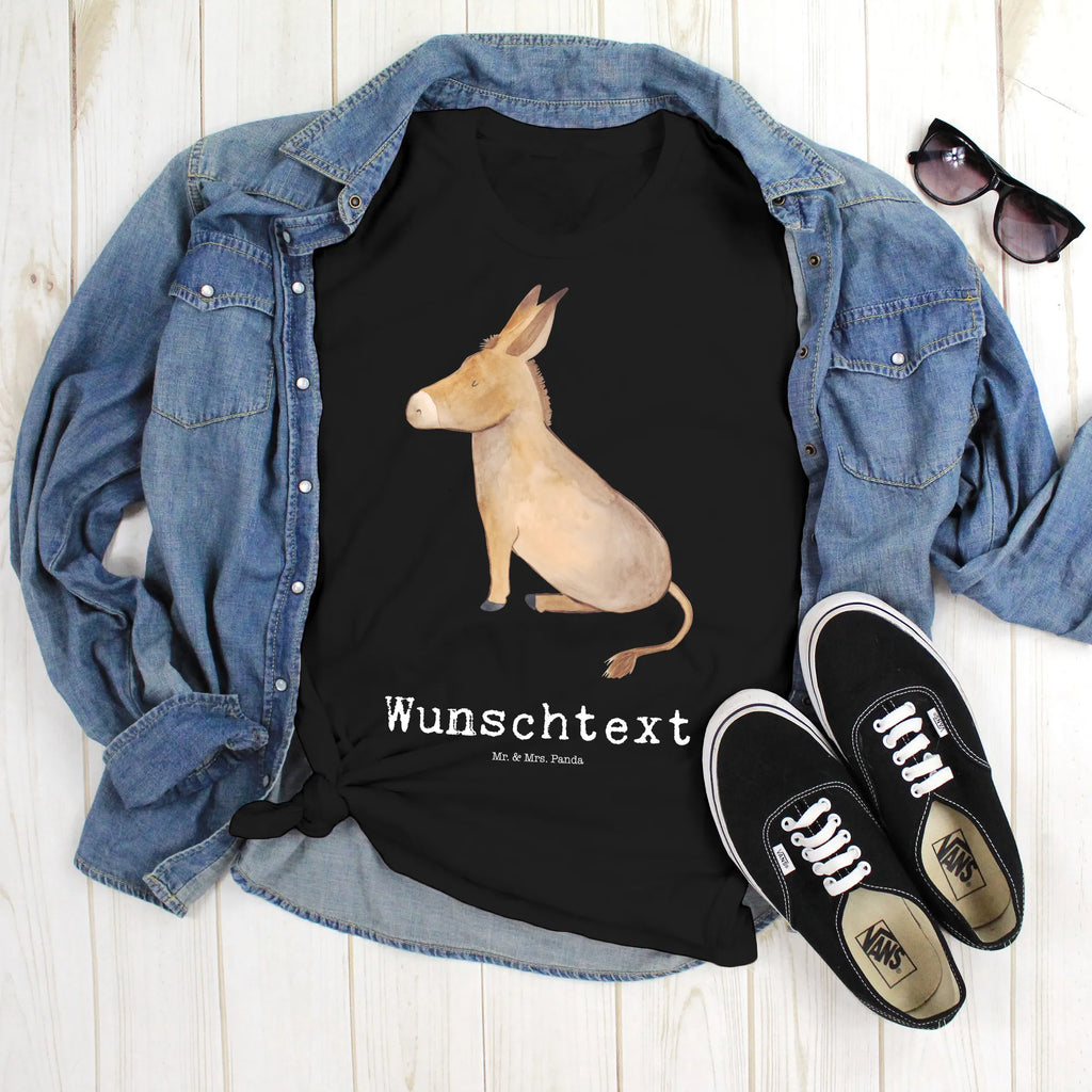 Rozmiar L Personalizowana koszulka Osioł T-Shirt Personalisiert, Wunschtext, T-Shirt mit Aufruck, T-Shirt mit Namen, Bedrucken, Lustige Sprüche, Gute Laune, Tiere, Tiermotive, Zuversicht, Erfolg, Esel, Mut, Weisheit, Positive Gedanken, Ziel, Tapferkeit, Lebensglück, Lebensmut, Lebensziel