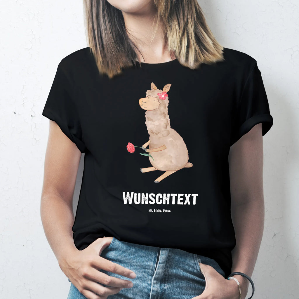 Personalisiertes T-Shirt Alpaka Blume T-Shirt mit Aufruck, Wunschtext, T-Shirt mit Namen, Bedrucken, T-Shirt Personalisiert, Alpaka, Lama, Lamas, Alpaka Witz, Alpaka Geschenk, Alpaka Dekor, Alpaka Dekoration, Motiv Alpaka, Blume, Alpaka Zitat, Alpaka Spruch