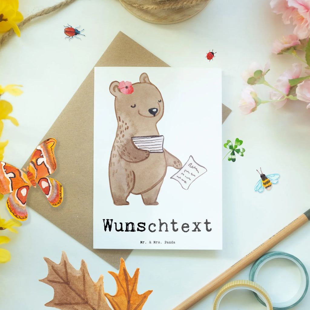 Personalised greetings card office clerk Heart gift, gift idea, best, farewell gift, passing exam, anniversary, retirement, promotion, job start, sayings, funny, profession