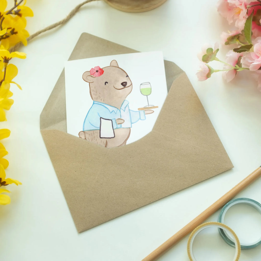 Spersonalizowana kartka z życzeniami kelnerka Serce Zawód, Wykształcenie, Jubileusz, Pożegnanie, Emerytura, Kolega, Koleżanka, Prezent, Dawać, Pracownik, Współpracownik, Firma, Dziękuję, Dziękuję bardzo