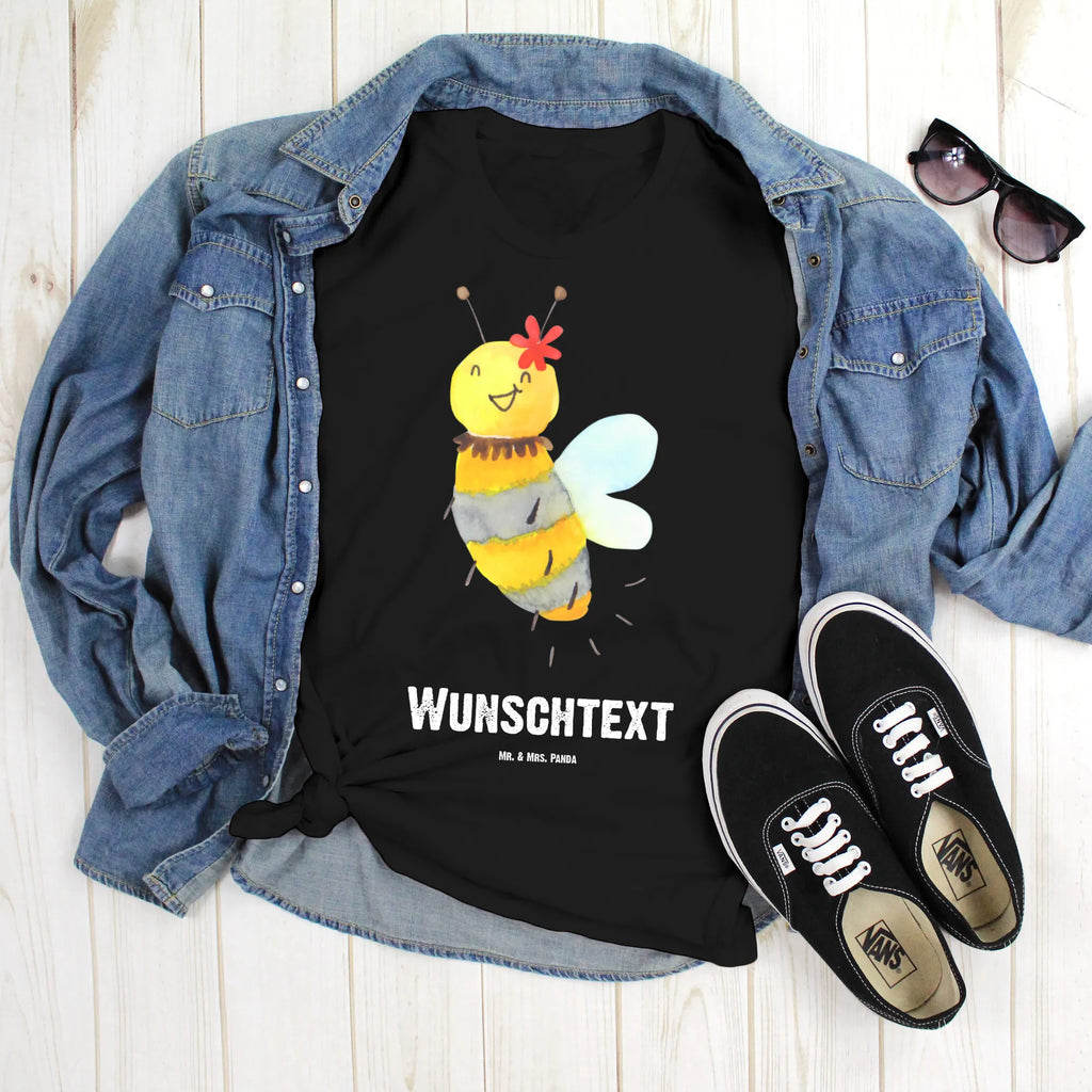 Personalisiertes T-Shirt Biene Blume Bedrucken, T-Shirt mit Namen, T-Shirt Personalisiert, T-Shirt mit Aufruck, Wunschtext, Hummel, Biene, Wespe