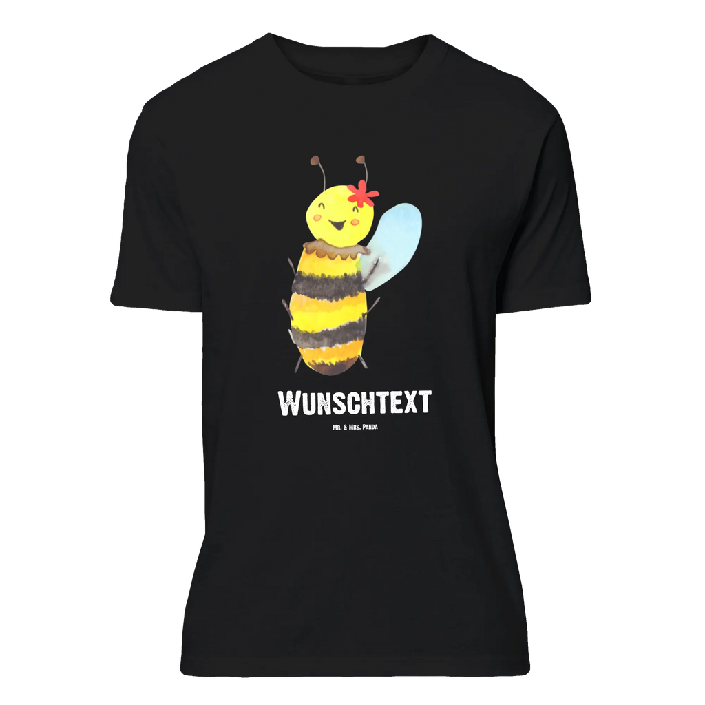 Personalised T-Shirt bee happy Frauen, T-Shirt mit Namen, Damen, T-Shirt Personalisiert, T-Shirt mit Aufruck, Männer, Herren, Hummel, Biene, Wespe