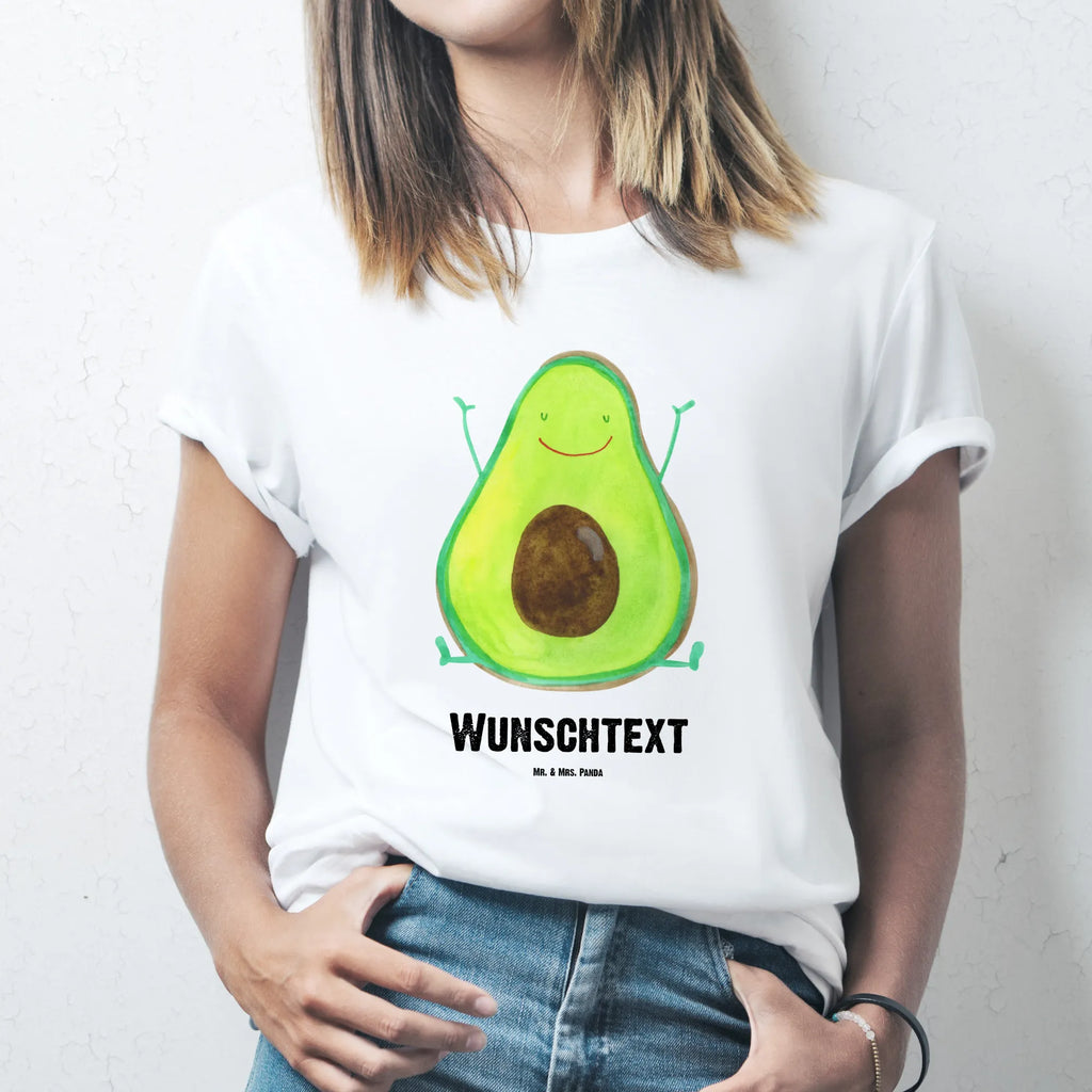 Personalisiertes T-Shirt Avocado Happy Bedrucken, T-Shirt mit Namen, Wunschtext, T-Shirt mit Aufruck, T-Shirt Personalisiert, Avocado, Veggie, Vegan, Gesund, Chaos