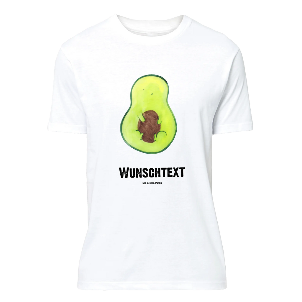 Personalisiertes T-Shirt Avocado mit Kern T-Shirt mit Aufruck, Bedrucken, T-Shirt mit Namen, T-Shirt Personalisiert, Wunschtext, Avocado, Veggie, Vegan, Gesund, Spruch Leben, Kern, Avocadokern, Pflanze, Avokado
