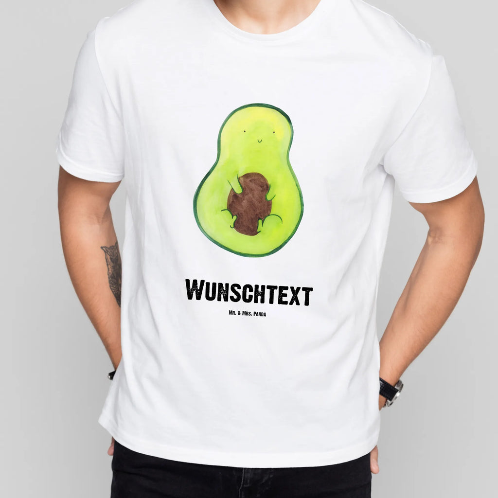 Personalisiertes T-Shirt Avocado mit Kern T-Shirt mit Aufruck, Bedrucken, T-Shirt mit Namen, T-Shirt Personalisiert, Wunschtext, Avocado, Veggie, Vegan, Gesund, Spruch Leben, Kern, Avocadokern, Pflanze, Avokado