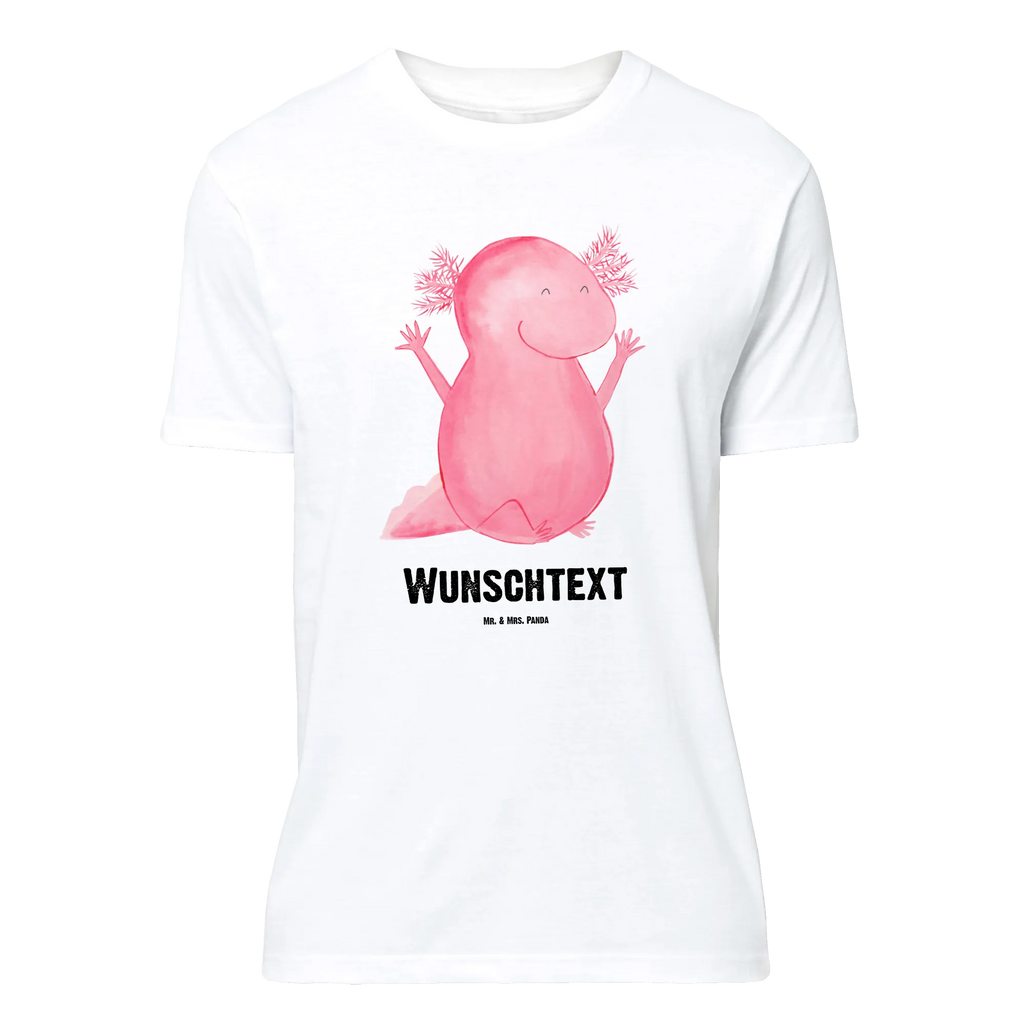 Personalisiertes T-Shirt Axolotl Hurra Wunschtext, T-Shirt Personalisiert, T-Shirt mit Aufruck, T-Shirt mit Namen, Bedrucken, Molch, Axolotl, Freude, Lurch, Lurche, Fröhlich, Schwanzlurch, Motivation, Spaß, Zufriedenheit, Axolot