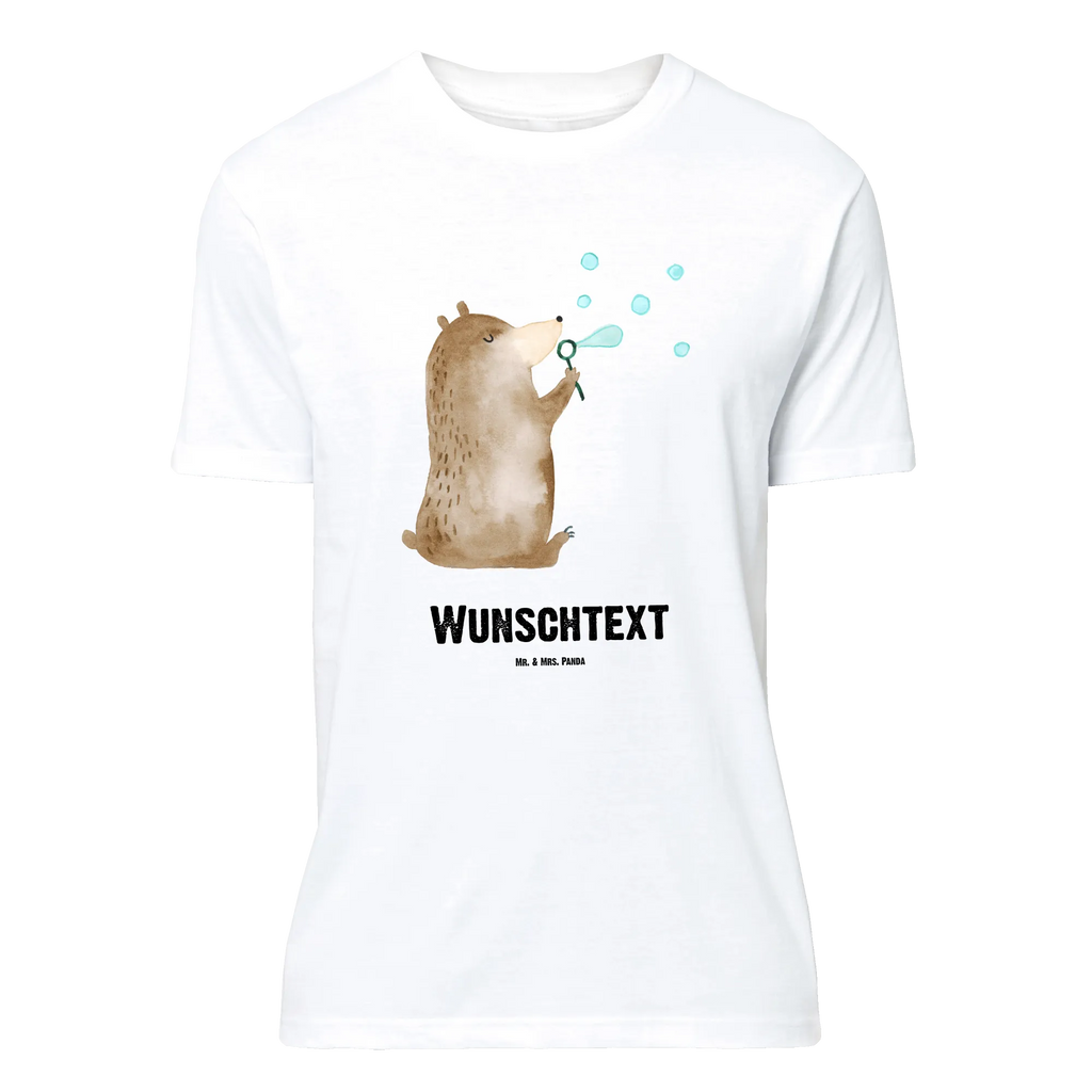 Personalisiertes T-Shirt Bär Seifenblasen T-Shirt mit Aufruck, Bedrucken, Wunschtext, Männer, Frauen, T-Shirt mit Namen, T-Shirt Personalisiert, Bär, Teddy, Teddybär, Seifenblasen Bär Lustig Sein Glücklich Traurig Happy