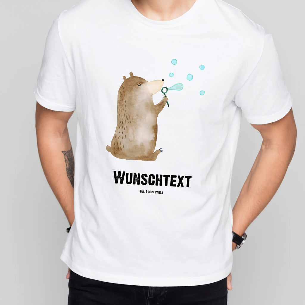 Personalisiertes T-Shirt Bär Seifenblasen T-Shirt mit Aufruck, Bedrucken, Wunschtext, Männer, Frauen, T-Shirt mit Namen, T-Shirt Personalisiert, Bär, Teddy, Teddybär, Seifenblasen Bär Lustig Sein Glücklich Traurig Happy