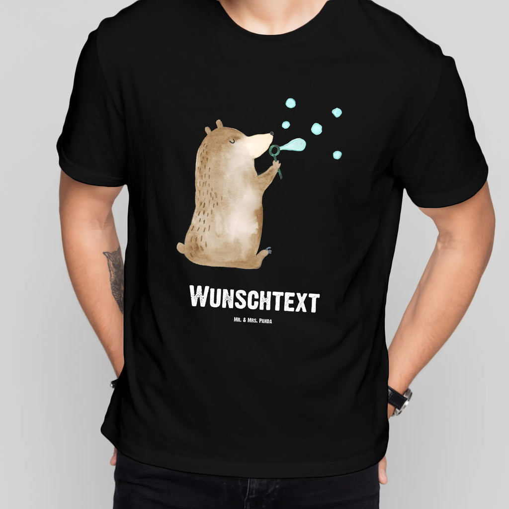 Personalisiertes T-Shirt Bär Seifenblasen T-Shirt mit Aufruck, Bedrucken, Wunschtext, Männer, Frauen, T-Shirt mit Namen, T-Shirt Personalisiert, Bär, Teddy, Teddybär, Seifenblasen Bär Lustig Sein Glücklich Traurig Happy
