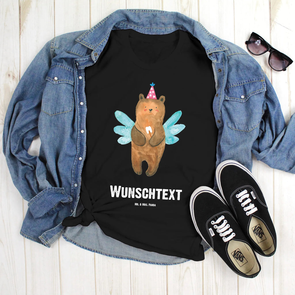 Personalisiertes T-Shirt Zahnfee Bär Wunschtext, T-Shirt mit Aufruck, T-Shirt mit Namen, T-Shirt Personalisiert, Bedrucken, Teddybär, Bär, Teddy, Zahnfee, Fee, Milchzahn, Erster Zahn