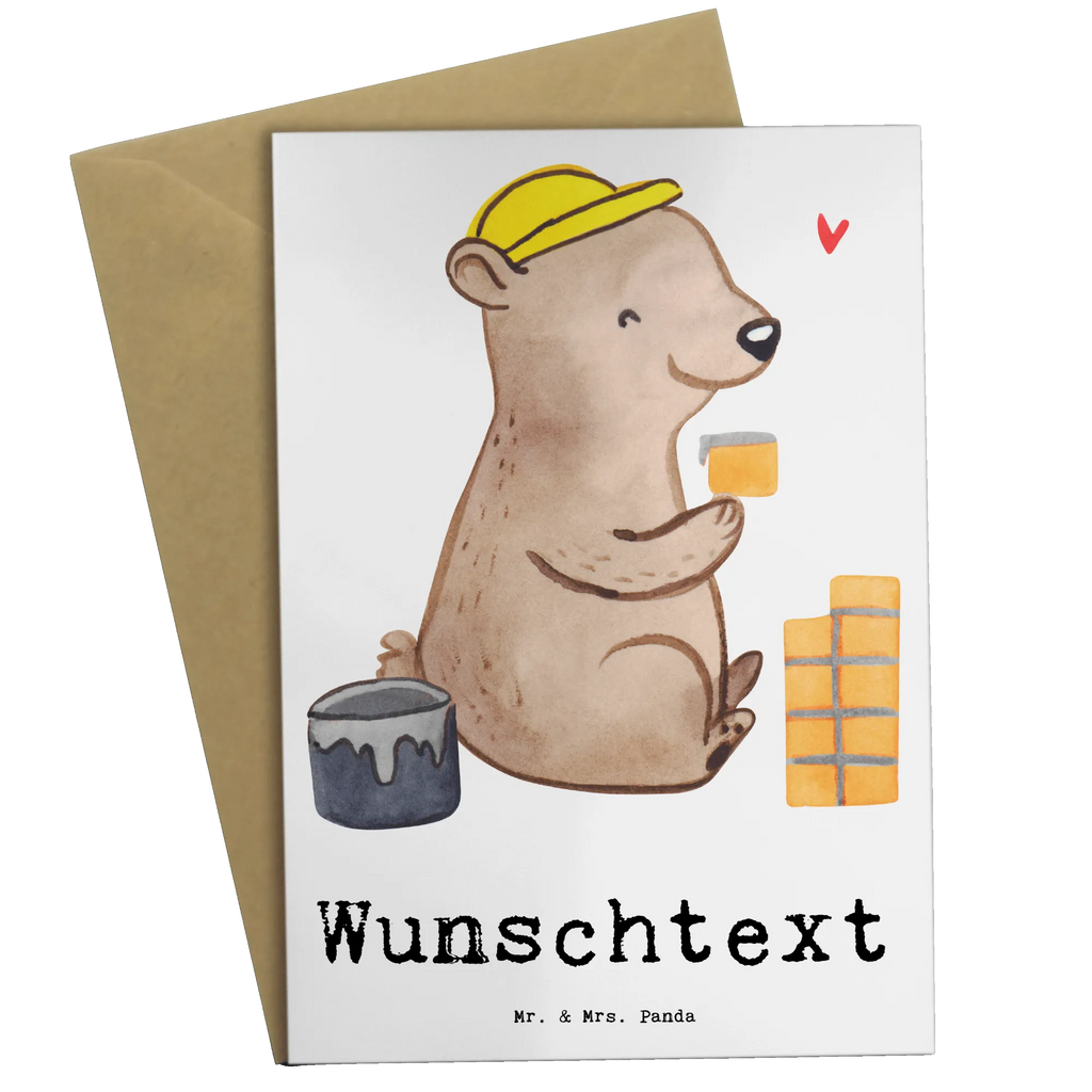 Personalised greetings card bricklayer heart gift, gift idea, best, farewell gift, passing exam, anniversary, retirement, promotion, job start, sayings, funny, profession