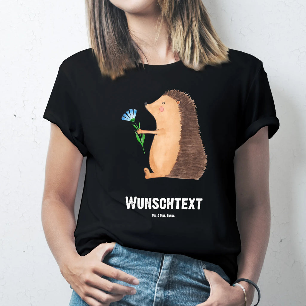 Rozmiar L Personalizowana koszulka jeż Kwiaty T-Shirt mit Namen, T-Shirt mit Aufruck, T-Shirt Personalisiert, Bedrucken, Wunschtext, Lustige Sprüche, Gute Laune, Tiere, Tiermotive, Gute Besserung, Besuch, Krankenhaus, krank, Krankheit, Genesungswünsche, Igel