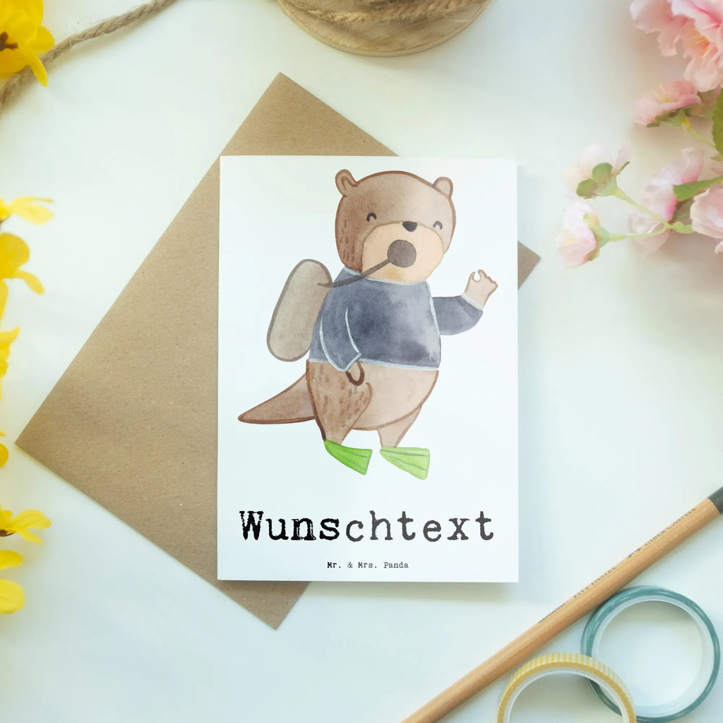 Personalised greetings card Diver Heart gift, gift idea, best, farewell gift, passing exam, anniversary, retirement, promotion, job start, sayings, funny, profession